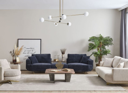 Wohnzimmer Sofa Set 4+3+1 Sitzer Design Couch Möbel Textil Polster Neu