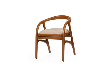 Brauner Luxus Polsterstuhl Esszimmerstühle Design Armlehnen Einsitzer