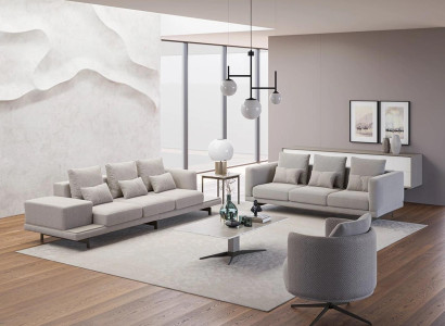 Wohnzimmer Komplett 2x Sofa Dreisitzer Textil Polstermöbel Sessel Neu Couchtisch