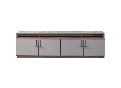Sideboard TV Ständer RTV Lowboard Grau Wohnzimmer Holz Tisch Schrank
