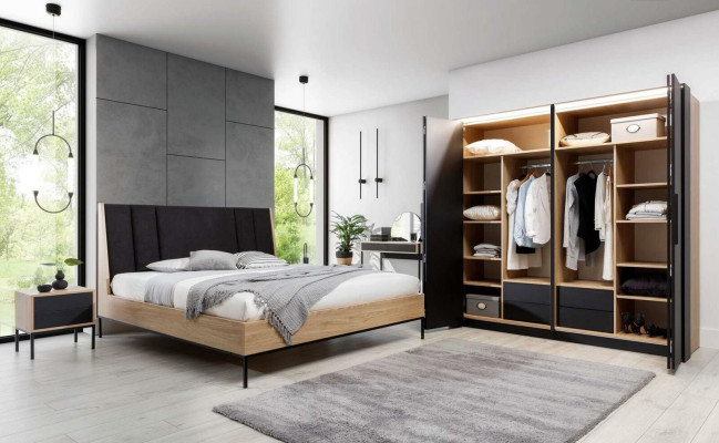 Kleiderschrank Schwarz Luxus Holz Schlafzimmer Elegantes Schrank Design Modern
