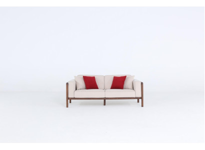 Sofa 2 Sitzer Zweisitzer Modern Stoff Sofas Design Wohnzimmer Neu Weiß