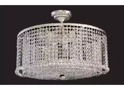 Luxus Luster Kronleuchter Deckenlampe Deckenleuchter Lampen Silber 60cm