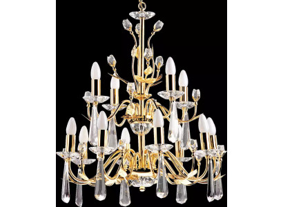 Luxus Lüster Deckenlampe Kronleuchter Deckenleuchter Crystal Gold