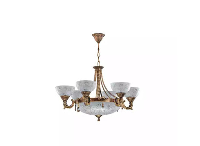 Deckenlampe Lüster Deckenleuchter Lampe Kronleuchter Glas Grau Gold