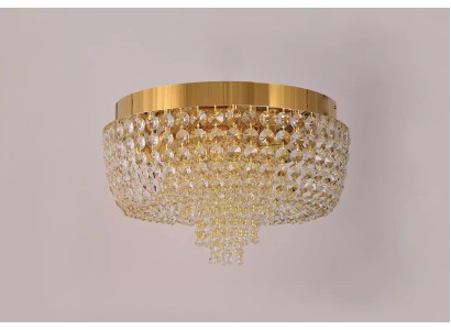 Deckenleuchter Luxus Gold Kronleuchter Deckenlampe Lüster Kristall Art
