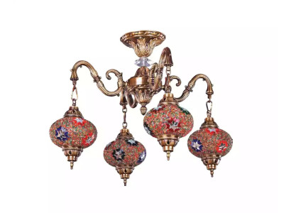 Luxus Deckenleuchter Lüster Kronleuchter Deckenlampe Lampen Glas Gold