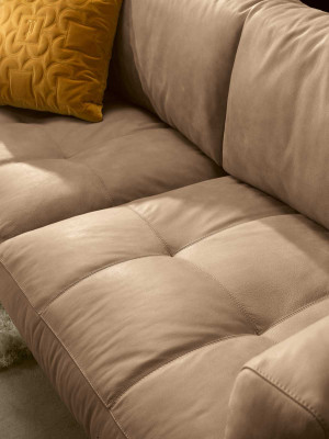 Luxus Sofa 3 Sitzer Couches Sofas Gepolstert Couch Stoff Modern Beige Dreisitzer