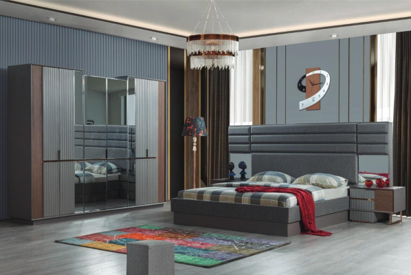 unkel-Braue Schlafzimmer Möbel Doppelbett Nachttische Schrank 4tlg Set