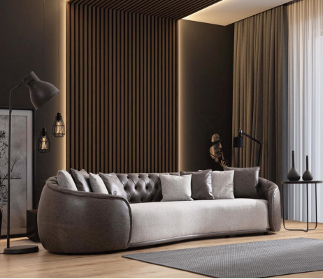 Luxus Bank Sofa Couch Wohnzimmer Kanzlei Möbel Textil Sofas 3 Sitzer