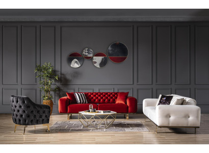 Bunte Designer Sofagarnitur Couch 3+2+1 Sitzer Couchen Chesterfield