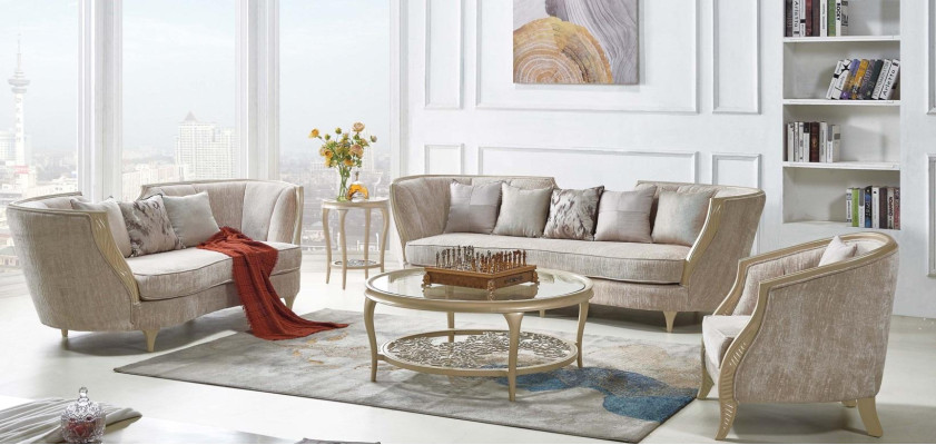 Hotel Möbel Einrichtung Sofagarnitur Stoff Sofa Klassischer Couch 321