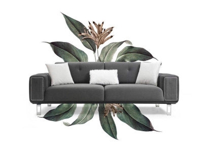 Luxus Sofa Design Dreisitzer Moderne Couch Grau Couchen Möbel Polster Loft Neu