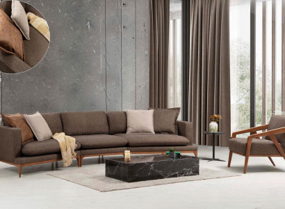 Sofagarnitur Ecksofa Sessel Sofa Eck Sofas Sitz Luxus Sitzer Garnitur Stoff Neu