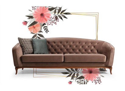 Luxus Sofa Design Dreisitzer Moderne Couch Blau Couchen Möbel Polster Loft Neu