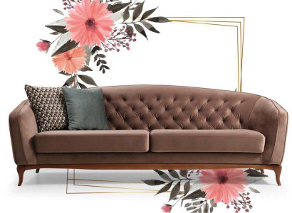 Luxus Sofa Design Dreisitzer Moderne Couch Blau Couchen Möbel Polster Loft Neu