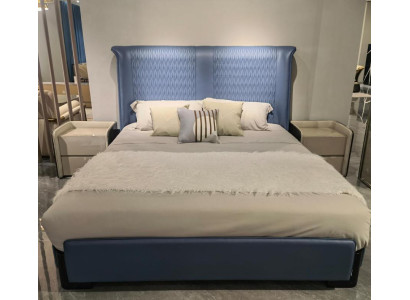 Schlafzimmer Set Bett 2x Nachttisch 3 tlg. Design Modern Luxus Betten Gruppe Neu