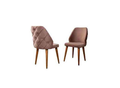 Hölzerne gepolsterte Stuhl beige zurück Chesterfield auf Holzbeine für Esszimmer