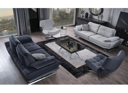 Wohnzimmer Mehrfarbig Set Besteht aus 2x 3-Sitzer Sofas und 2x Sessel