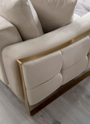 Ecksofa L Form Sofa Couch Design Couchen Polster Textil Eck Garnitur Beige