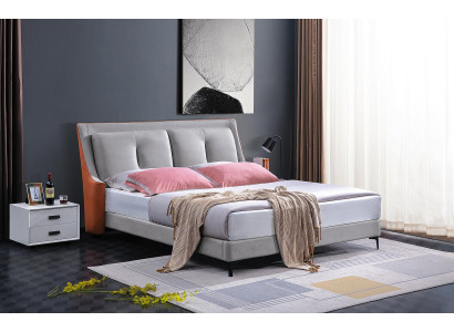 Klassisches Bett Doppelbett Betten Holz Grau Stil Echtes Holz Schlafzimmer Neu