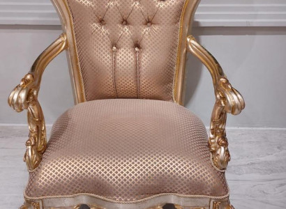 Beiger Chesterfield Sessel Antik Stil Stühle Lehnstuhl Barock Rokoko Möbel 