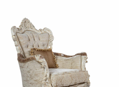 Thron Sessel Couch Möbel Einrichtung Lehnstuhl Stühle Samt Polster