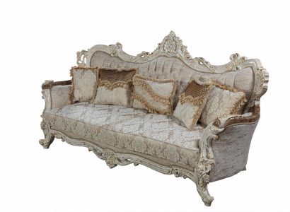 Chesterfield Barock Dreisitzer Couch Möbel Couchen Stoff Gold Sofa