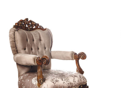 Sessel Thron Stuhl Couch Barock Stühle Möbel Einrichtung Samt Gold