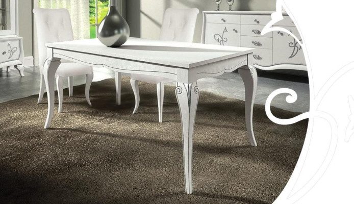 Esstisch Ausziehbar Tisch xxl Tische Modern Holz Ess Esszimmer Design Weiß Neu