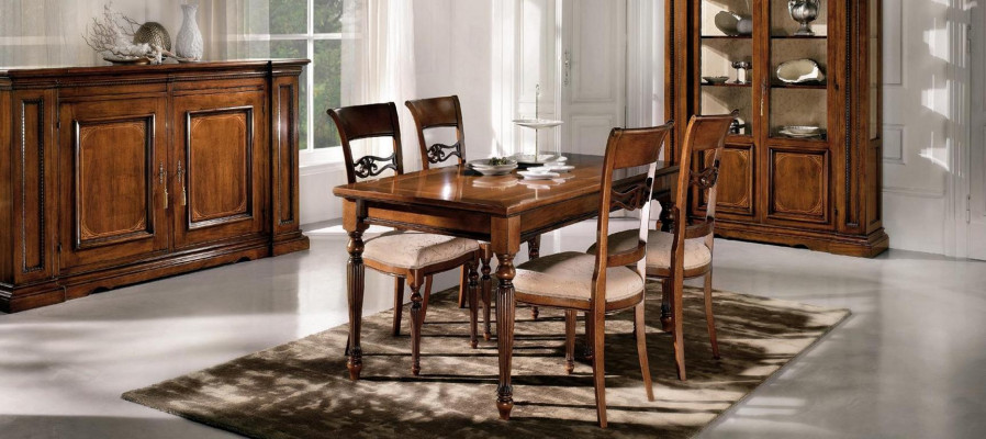 Esszimmer Set Garnitur Stühle 4x Vitrine Gruppe Essgruppe Vitrinen 7tlg. Kommode