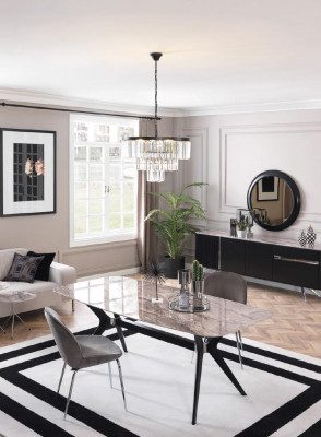 Ess Esszimmer Set Tisch 4x Stühle Set Garnitur Polster Designer 5tlg