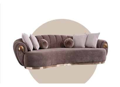 Dreisitzer Couch Polster Möbel Sofa Couchen Abgerundete Tropfen Form