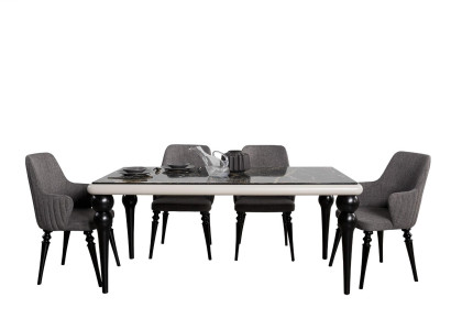 Tische Komplett Set Esstisch 4x Stühle Esszimmer Set Ess Gruppe Holz Tisch 5tlg