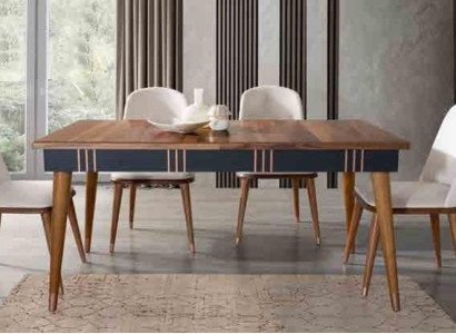 Tisch Esszimmer Garnitur Esstisch Stuhl Set 5tlg. Textil Holz Lehn Stühle Möbel