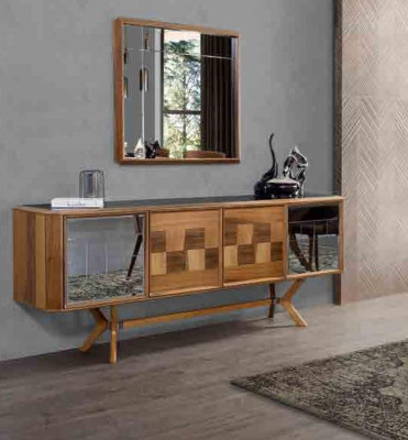 Anrichte Möbel Schrank Garnitur Set 2tlg Kommode Spiegel Neu Sideboard Kommoden