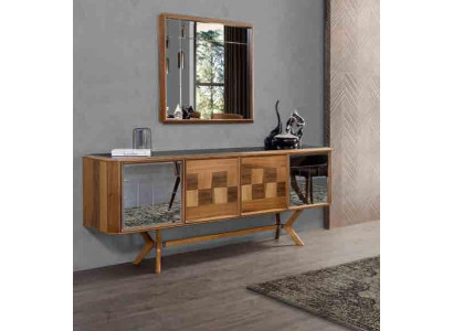 Anrichte Möbel Schrank Garnitur Set 2tlg Kommode Spiegel Neu Sideboard Kommoden