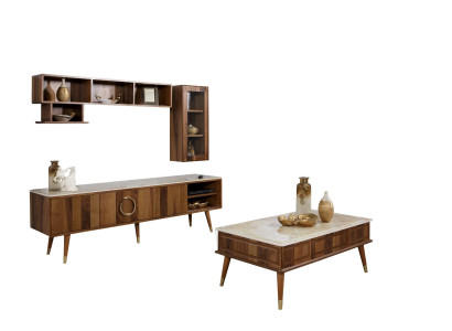 Design Wohnwand Schrankwand Schrank Regal Sideboard Fernseh Lowboard tv rtv