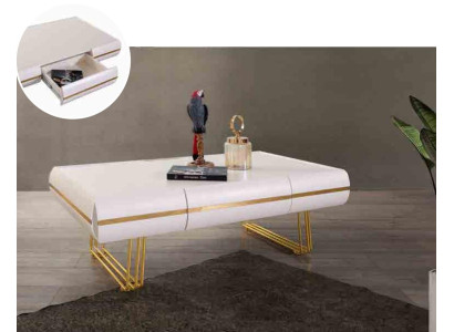 Couchtisch Tisch Beistelltisch Wohnzimmer Beistelltisch Moderne Tische weiß gold