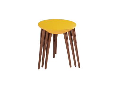 Holztische Beistelltische Blumenständer Set Beistelltisch Tisch Couchtisch 3tlg.