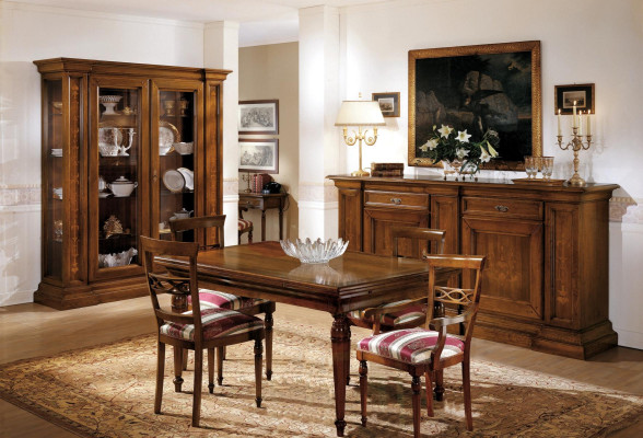 Komplett Esstisch 4 Stühle Esszimmer Set Ess Gruppe Holz Set Vitrine Kommode