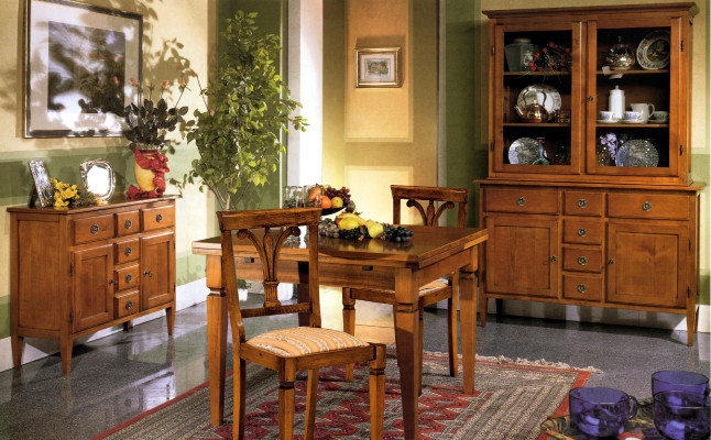 Esszimmer Set 5tlg Art Deko Stühle Esstisch Kommode Anrichte Holz Antik Tische