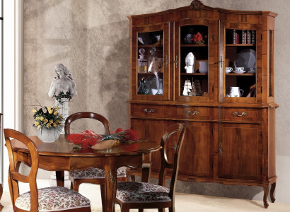 Anrichte Vitrine Sideboard Glasschrank Schrnak Holz Massive Möbel Italien Glas