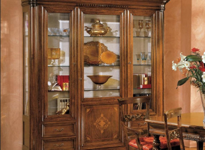 Vitrine 3 Tür Schrank Vitrinen Wohnzimmer Schränke Design Schrank Möbel Glas Neu