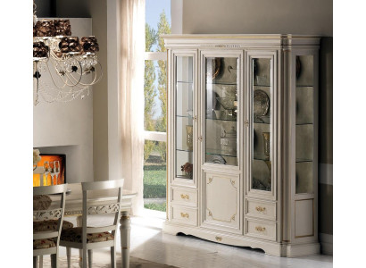 Vitrine Wohnzimmer Möbel Anrichte Massive Holz Vitrinen Glas Schrank Echtholz