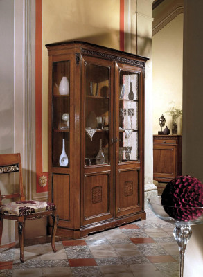 Möbel Großer Holz Braun Vitrine Luxus Vitrineschrank Design Möbel Italienische