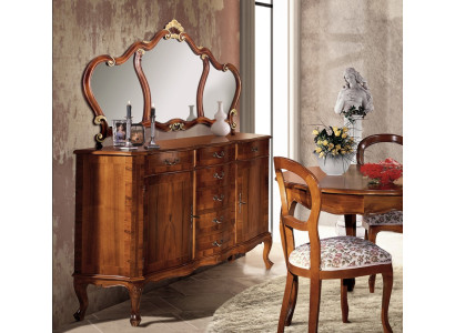 Braun Kommode Schminktisch Frisiertisch Frisierkommode Spiegel 7 Schubladen neu