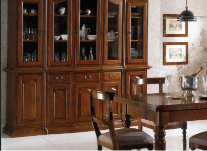 Möbel Klassische Regale Schränke Vitrinen Vitrine xxl Glas Schrank Anrichte Holz