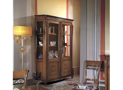 Vitrinen Glas Schrank Echtholz Vitrine Wohnzimmer Möbel Anrichte Massive Holz