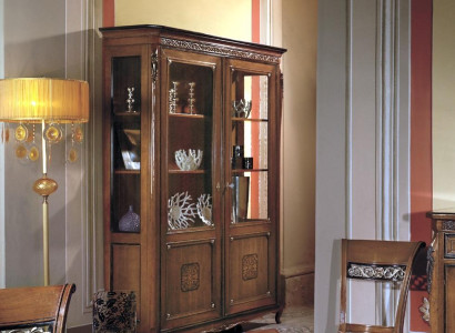 Vitrinen Glas Schrank Echtholz Vitrine Wohnzimmer Möbel Anrichte Massive Holz